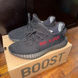adidas YEEZY BOOST V2 Black and Red Sneakers